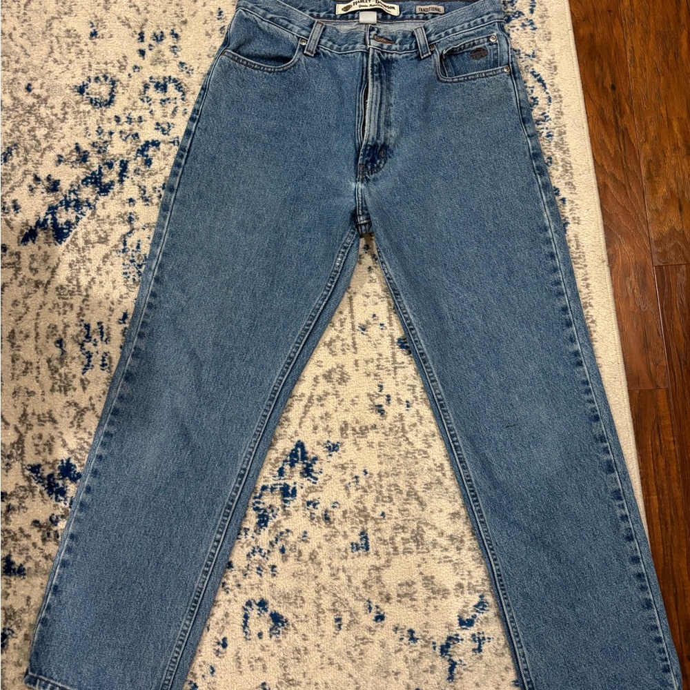 Harley-Davidson Men's Blue Straight Jeans